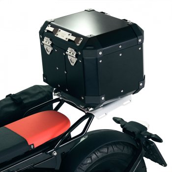 36L アルミニウム Atlas トップケース + BMW CE 02 リア荷物ラック (乗客用ハンドル付き)