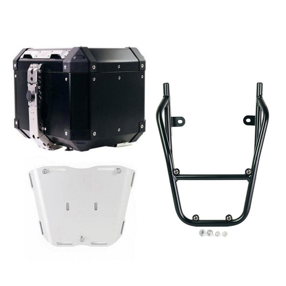 36L アルミニウム Atlas トップケース + BMW CE 02 リア荷物ラック (乗客用ハンドル付き)