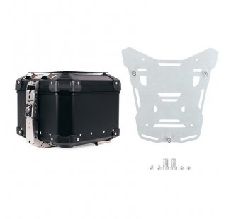 アトラス 44L ユニバーサル アルミニウム トップケース + オリジナル BMW R1300GS ADV ラゲッジ ラック用アトラス シルバー トップ ケース プレート