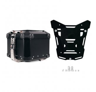アトラス 44L ユニバーサル アルミニウム トップケース + オリジナル BMW R1300GS ADV ラゲッジ ラック用アトラス ブラック トップ ケース プレート