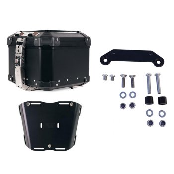 Atlas 44L ユニバーサルアルミトップケース + Atlas ラゲッジラック用トップケースプレート + アダプタープレート