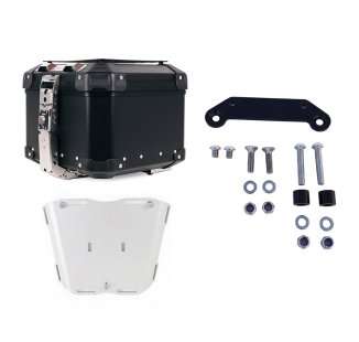 Atlas 44L ユニバーサルアルミトップケース + Atlas ラゲッジラック用トップケースプレート + アダプタープレート