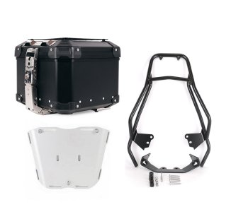 アトラス 44L ユニバーサル アルミニウム トップケース + 助手席ハンドル付きラゲッジラック BMW F450GS