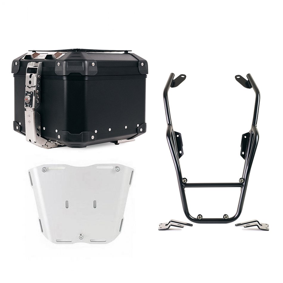 アトラス 44L ユニバーサル アルミニウム トップケース + BMW R12 NineT 荷物ラック（乗客用ハンドル付き）