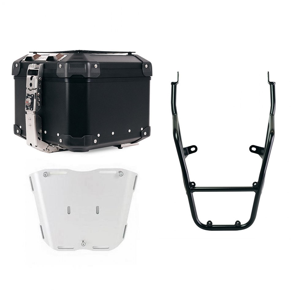 アトラス 44L ユニバーサル アルミニウム トップケース + 助手席ハンドル付きラゲッジラック Royal Enfield Bear 650