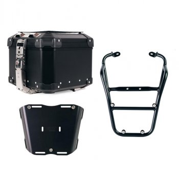 アトラス 44L ユニバーサル アルミニウム トップケース + 乗客用ハンドル付き後部荷物ラック Fantic Caballero 125-250-500