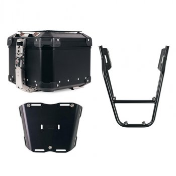 アトラス 44L ユニバーサル アルミニウム トップケース + 助手席ハンドル付きリアラック Husqvarna Svartpilen 125-250-401 (2024 年以降)