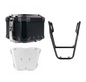 アトラス 44L ユニバーサル アルミニウム トップケース + 助手席ハンドル付きリアラック Husqvarna Svartpilen 125-250-401 (2024 年以降)