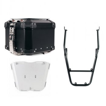 アトラス 44L ユニバーサル アルミニウム トップケース + 助手席用ハンドル付き後部荷物ラック Triumph Bonneville T120