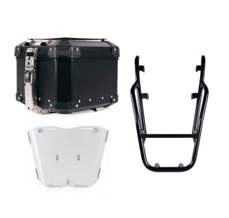 アトラス 44L ユニバーサル アルミニウム トップケース + 乗客用ハンドル付き後部荷物ラック Triumph Scrambler 400