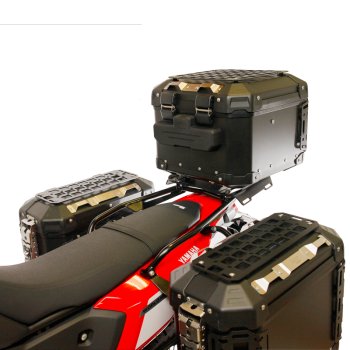 アトラス 44L ユニバーサル アルミニウム トップケース + ヤマハ テネレ700用リアラック（パッセンジャーハンドル付き）