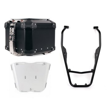 アトラス 44L ユニバーサル アルミニウム トップケース + ヤマハ テネレ700用リアラック（パッセンジャーハンドル付き）