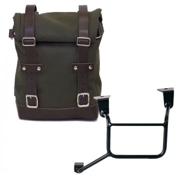 キャンバスバッグ 10L-14L + ホンダCRF1100Lアフリカツイン＆アドベンチャースポーツフレーム（2024年以降）左