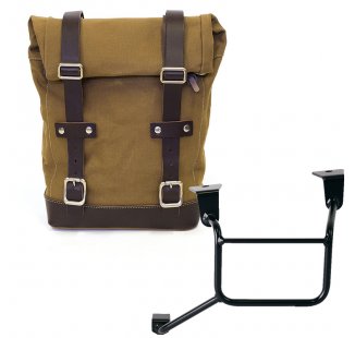 キャンバスバッグ 10L-14L + ホンダCRF1100Lアフリカツイン＆アドベンチャースポーツフレーム（2024年以降）左