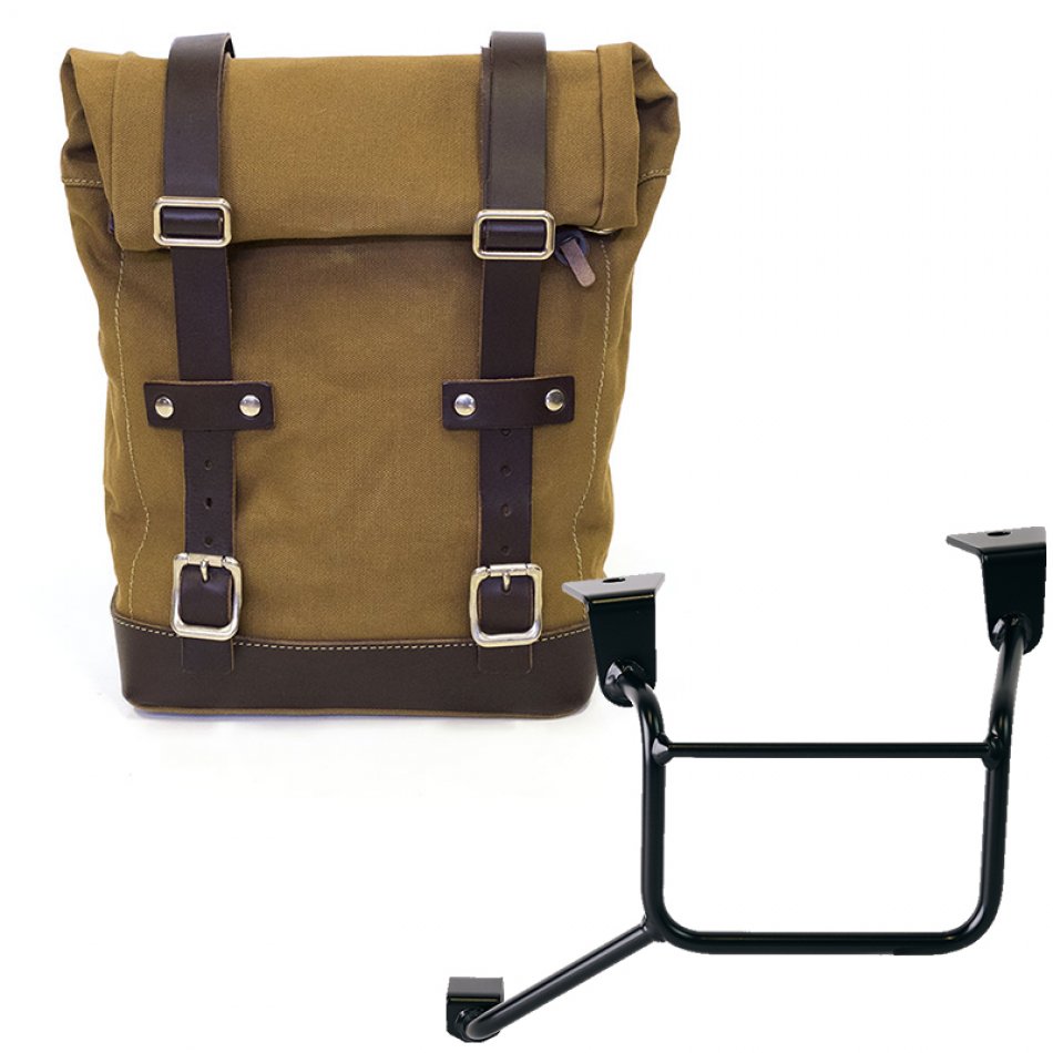 キャンバスバッグ 10L-14L + ホンダCRF1100Lアフリカツイン＆アドベンチャースポーツフレーム（2024年以降）左