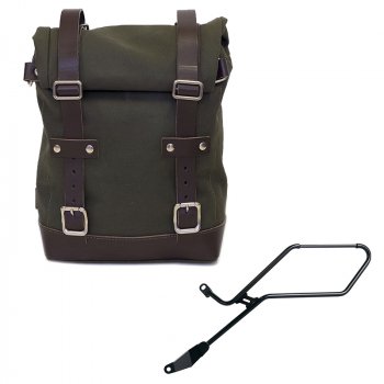 キャンバスバッグ 10L-14L + トライアンフ ボンネビル ボバー 左フレーム