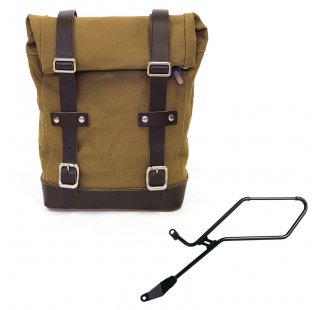 キャンバスバッグ 10L-14L + トライアンフ ボンネビル ボバー 左フレーム