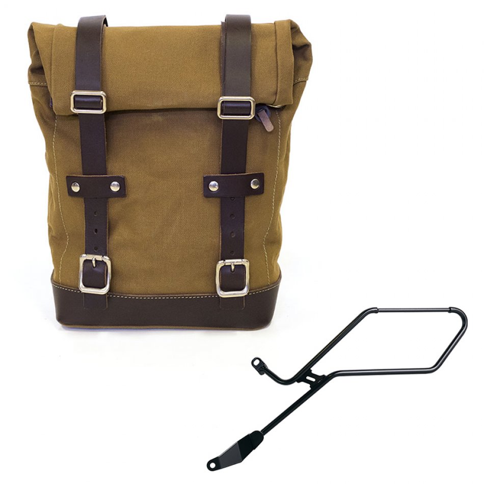 キャンバスバッグ 10L-14L + トライアンフ ボンネビル ボバー 左フレーム