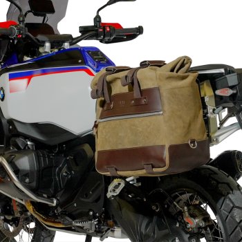 Cult キャンバス サイドバッグ 40L - 50L + 左側アルミプレート BMW R1300GS ADV