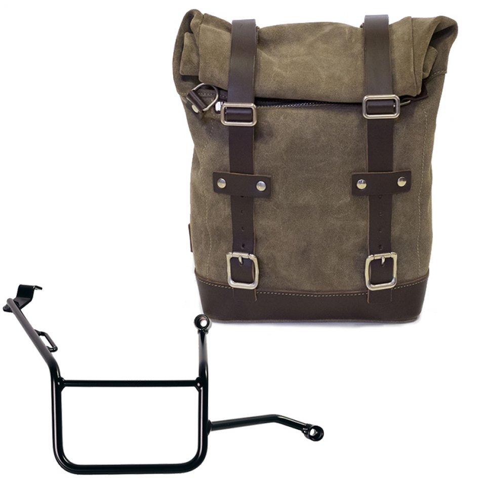 レザークラストバッグ 10L-14L + BMW F900GS フレーム右