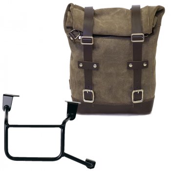 レザークラストバッグ 10L-14L + ホンダCRF1100Lアフリカツイン＆アドベンチャースポーツフレーム（2024年以降）右