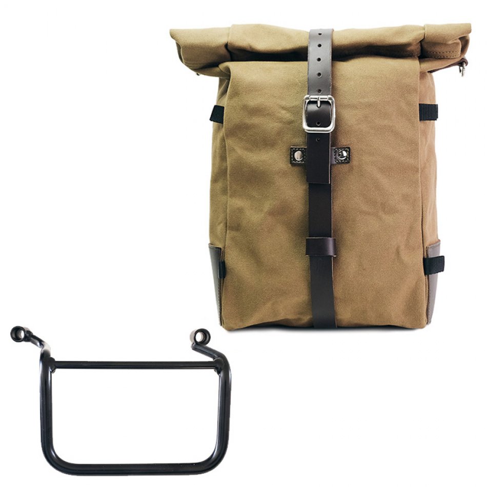 ピュアキャンバスサイドバッグ + ロイヤル エンフィールド ヒマラヤン 450 (2024 以降) 右フレーム