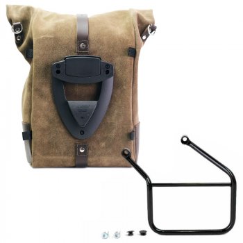 スプリットレザーのピュアサイドバッグ + ホンダ CL フレーム左