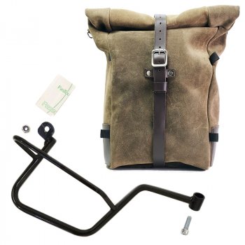 スプリットレザーのピュアサイドバッグ + モトグッツィ V7 デストロ フレーム