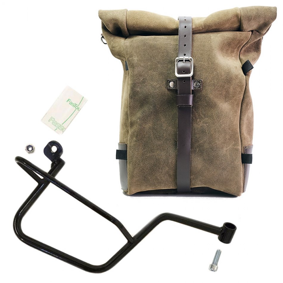 スプリットレザーのピュアサイドバッグ + モトグッツィ V7 デストロ フレーム