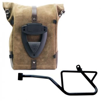 スプリットレザーのピュアサイドバッグ + Moto Guzzi V7 EURO5 左フレーム