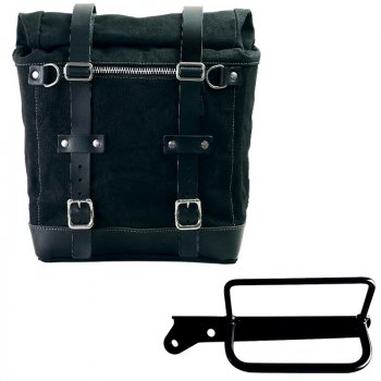 キャンバス22L-30Lのスクラムパニエ + ロイヤルエンフィールド Hunter 350 左フレーム