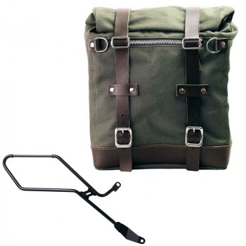 キャンバス22L-30Lのスクラムパニエ + トライアンフ ボンネビル ボバー 右フレーム