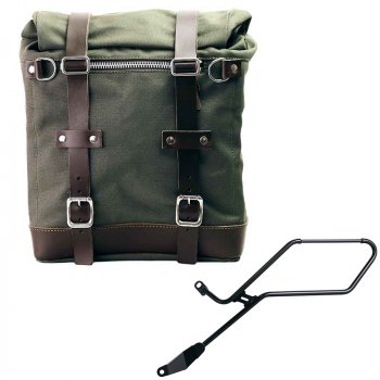 キャンバス22L-30Lのスクラムパニエ + トライアンフ ボンネビル ボバー 左フレーム