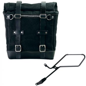 キャンバス22L-30Lのスクラムパニエ + トライアンフ ボンネビル ボバー 左フレーム