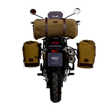 キャンバス22L-30Lのスクラムパニエ + トライアンフ ストリートスクランブラー900（2026年以降）右フレーム