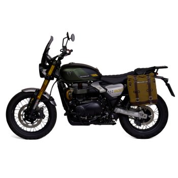 キャンバス22L-30Lのスクラムパニエ + トライアンフ ストリートスクランブラー900（2026年以降）左フレーム