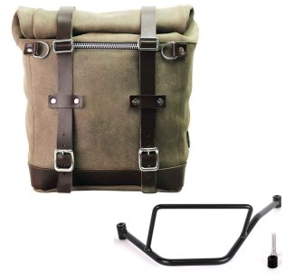 スプリットレザー22L-30Lのサイドバッグスクラム + BMW F450GS フレーム 左