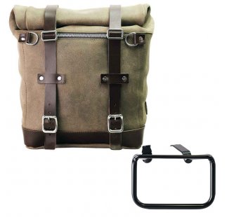 スプリットレザー22L-30Lのサイドバッグスクラム + BMW R12 G/S フレーム 左