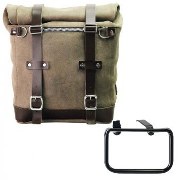 スプリットレザー22L-30Lのサイドバッグスクラム + BMW R12 G/S フレーム 左