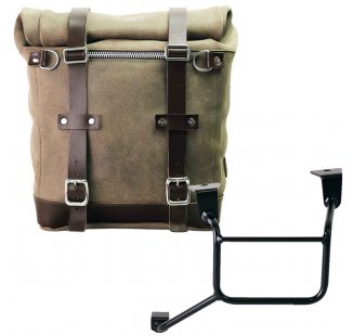 スプリットレザー22L-30Lのサイドバッグスクラム + ホンダCRF1100Lアフリカツイン＆アドベンチャースポーツフレーム（2024年以降）左