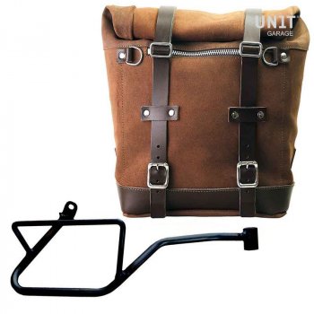 スプリットレザー22L-30Lのサイドバッグスクラム + Moto Guzzi V7 EURO5 PLUS フレーム (2025年以降) 右