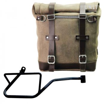 スプリットレザー22L-30Lのサイドバッグスクラム + Moto Guzzi V7 EURO5 PLUS フレーム (2025年以降) 右