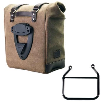 スプリットレザー22L-30Lのサイドバッグスクラム + トライアンフ スピード 400 & スクランブラー 400 X フレーム左