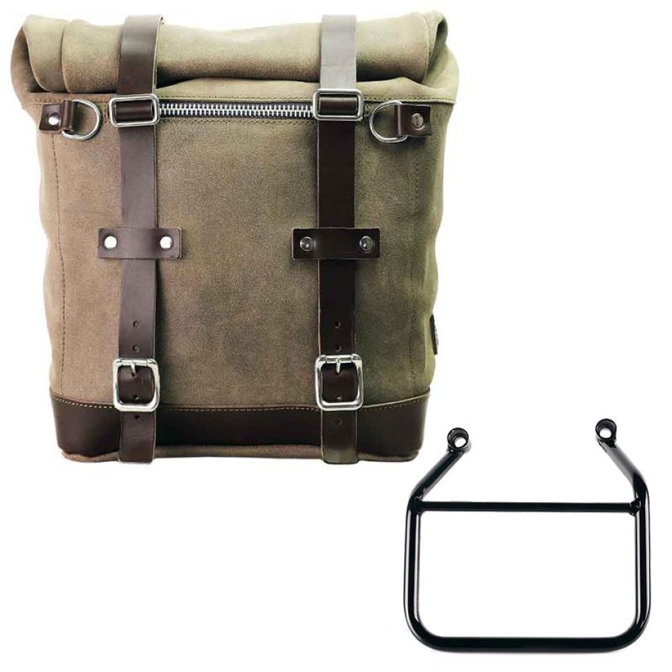 スプリットレザー22L-30Lのサイドバッグスクラム + トライアンフ スピード 400 & スクランブラー 400 X フレーム左