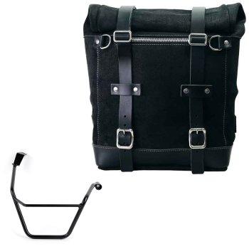 スプリットレザー22L-30Lのサイドバッグスクラム + トライアンフ ストリートスクランブラー900（2026年以降）右フレーム