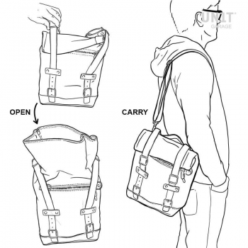 キャンバスサイドバッグ+トライアンフシリーズストリートSXフレーム
