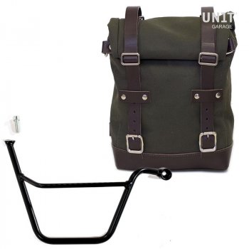 キャンバスサイドバッグ+トライアンフT100ボンネビルDXフレーム