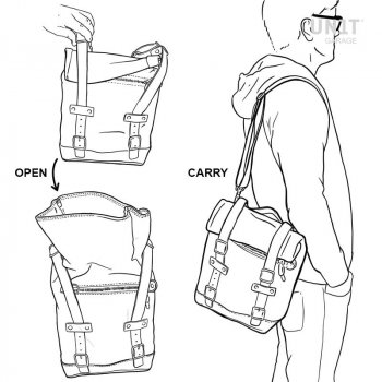 スプリットレザーのサイドバッグ+ Guzzi V7 SXフレーム