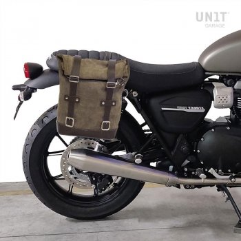 レザースプリットサイドバッグ+ Triumph Street Twin 900 DXフレーム(2016 今まで)