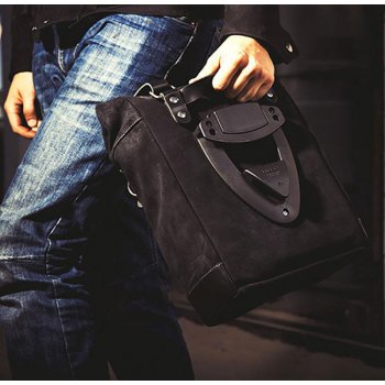 スプリットレザーのサイドバッグ+ヤマハSXフレーム